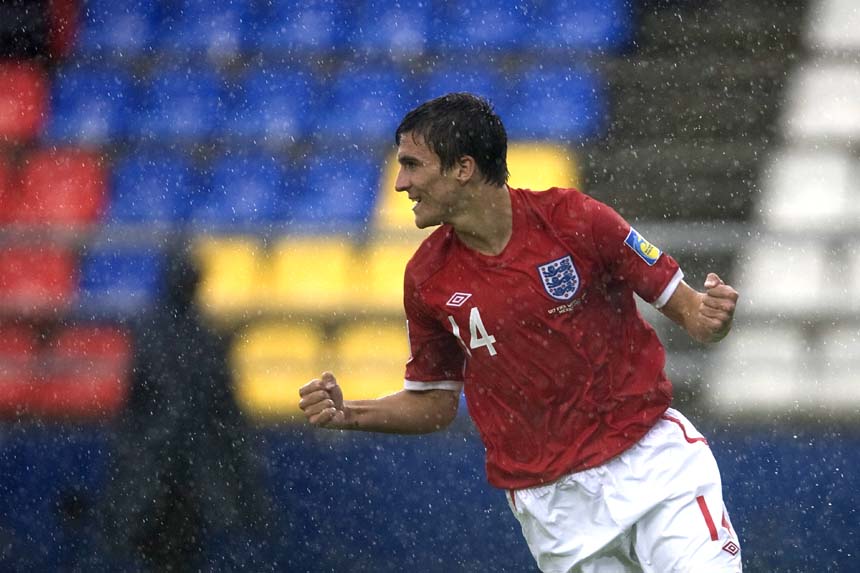Adam Morgan celebrates his goal against Argentina.